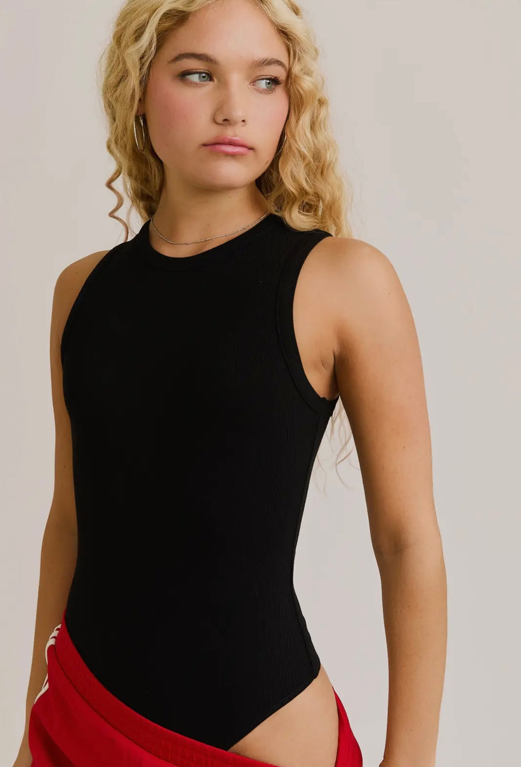 Basic Ribbed Bodysuit - Black