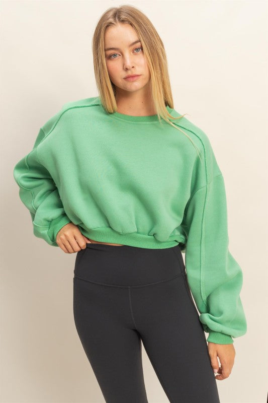 Kenna Cropped Sweatshirt - Green