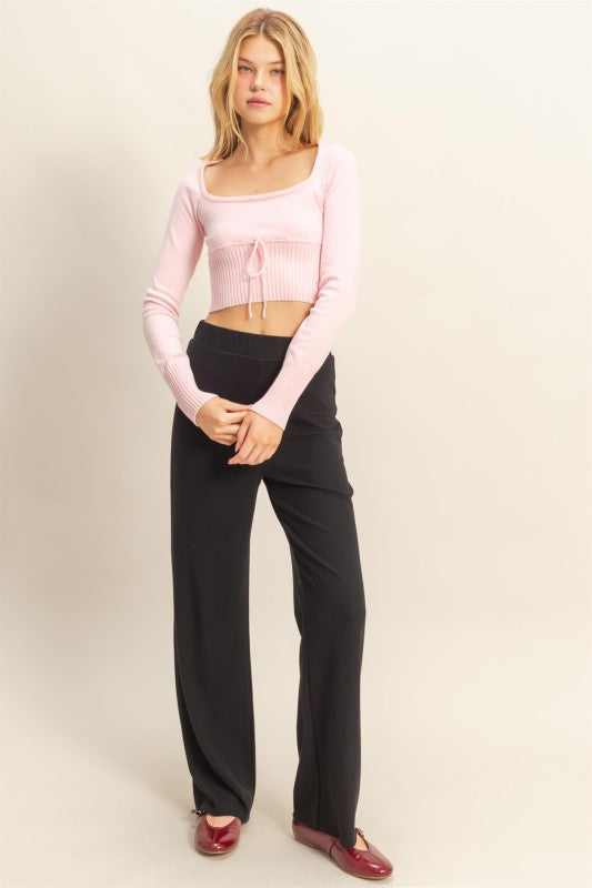 Drawstring Sweater Top