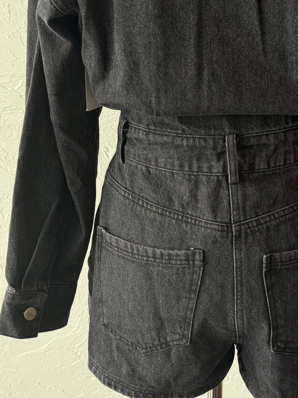 Long Sleeve Denim Romper