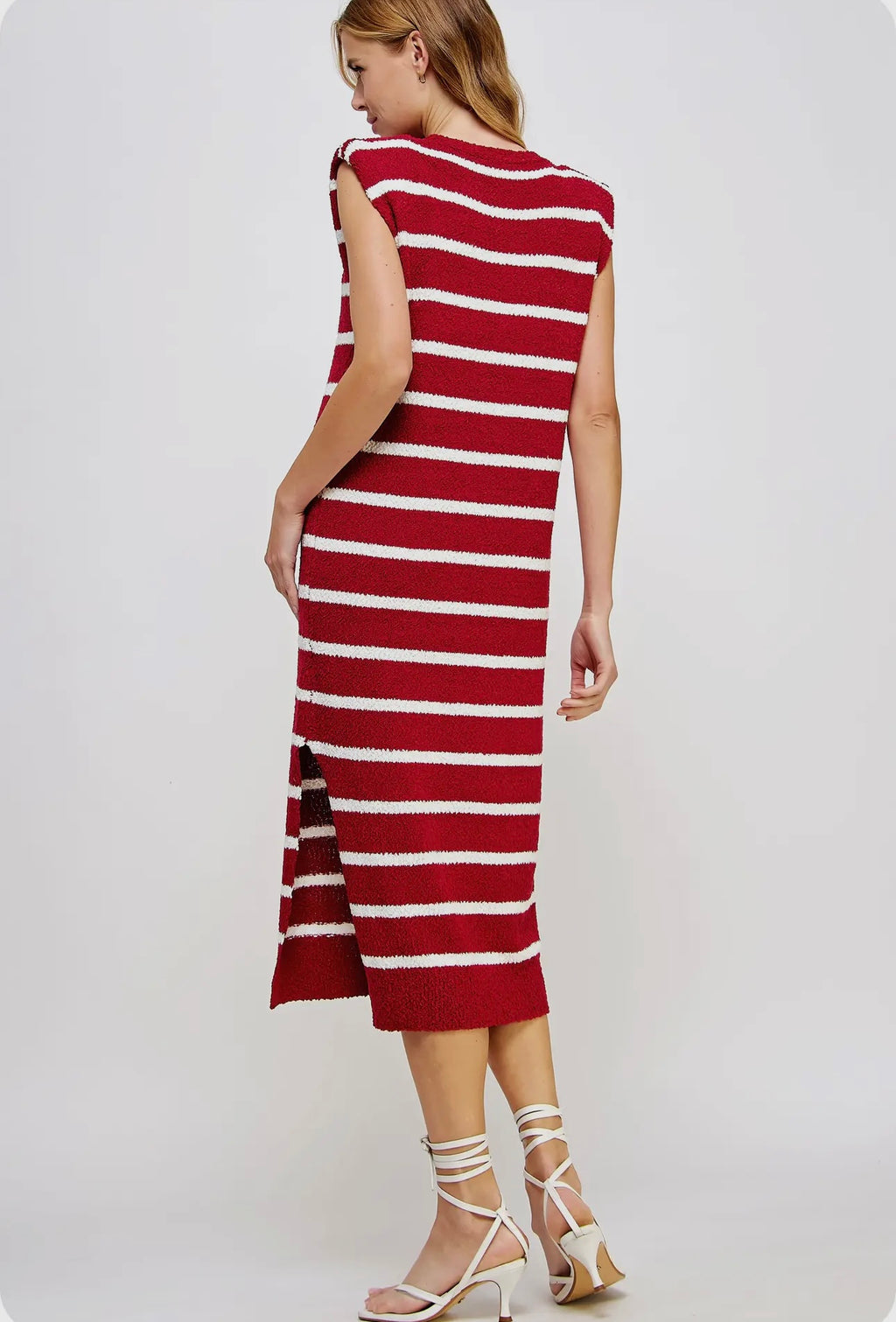 Lover Girl Midi Dress - Burgundy/White