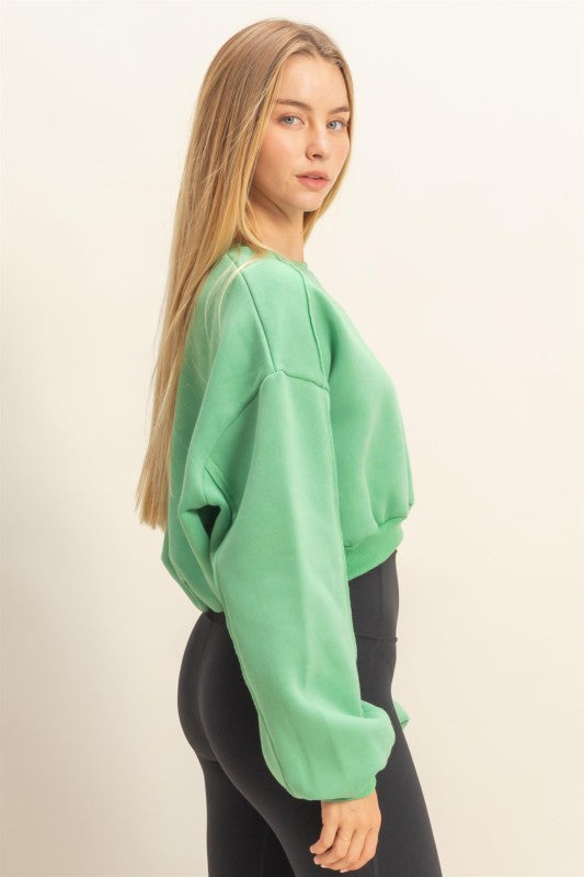 Kenna Cropped Sweatshirt - Green