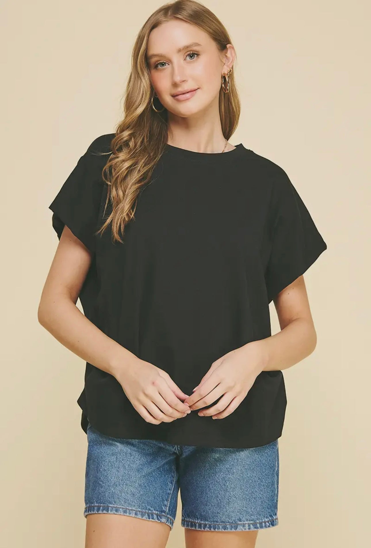Solid Tunic Top - Black
