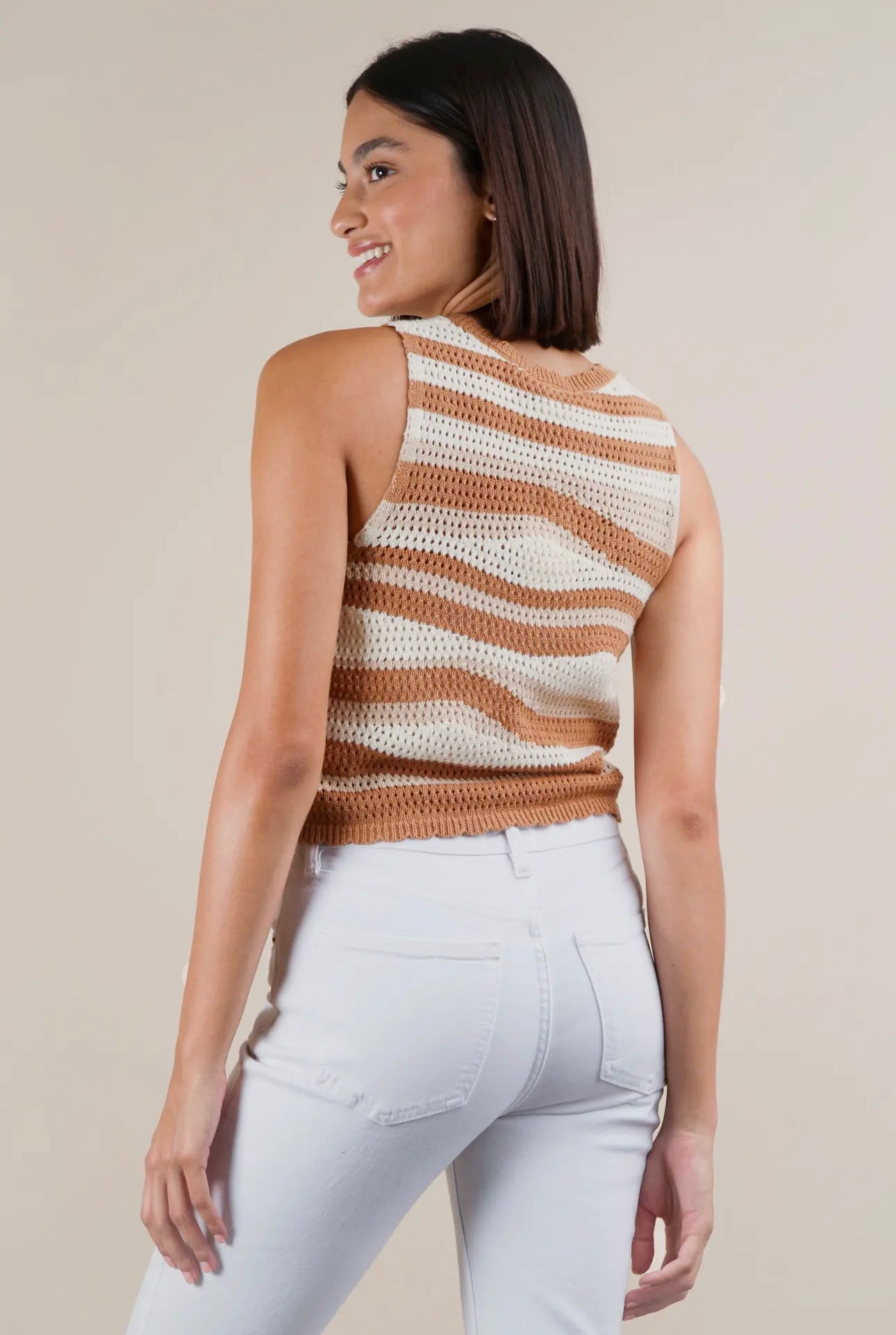 Staying Neutral Striped Knit Crop