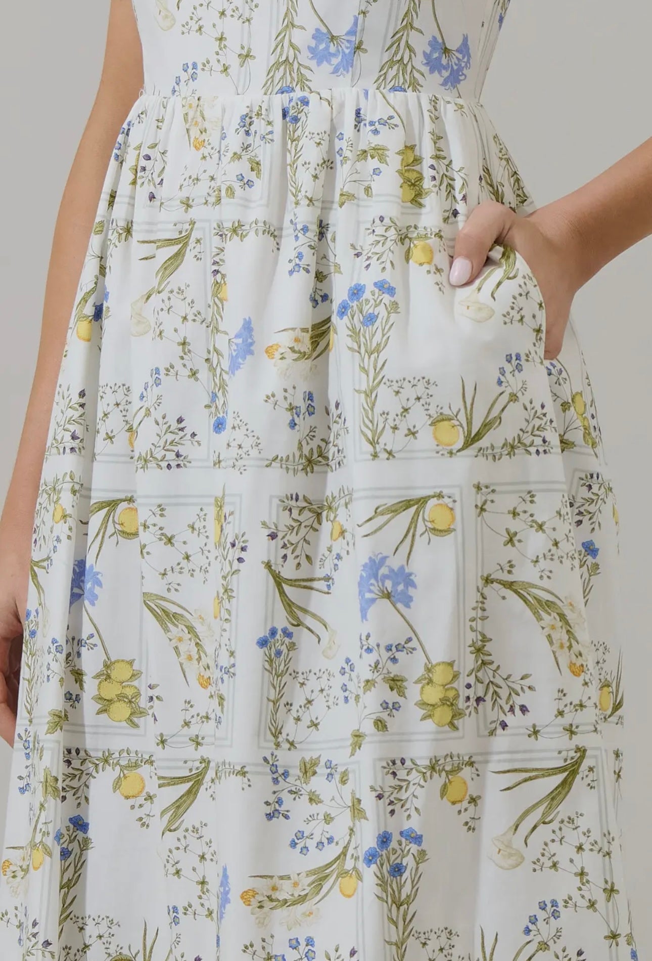 Cecily Floral Puff Sleeve Midi Dress