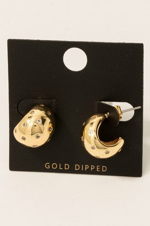 CZ Rounded Hoop Earrings