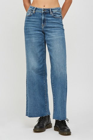 Hidden Dark Wash Wide Leg Jeans