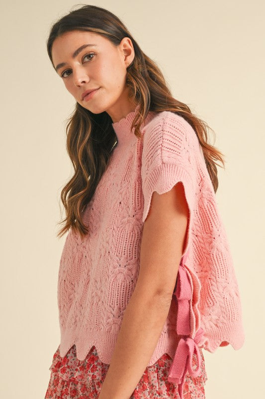 Megan Sweater Vest - Pink