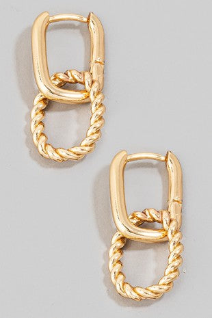 Braided Hoop Charm Earrings