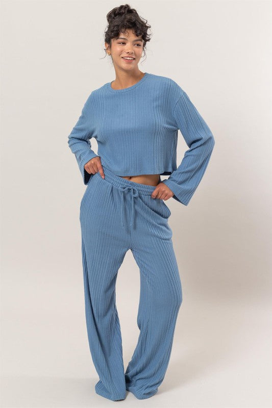 Blue Ribbed Set