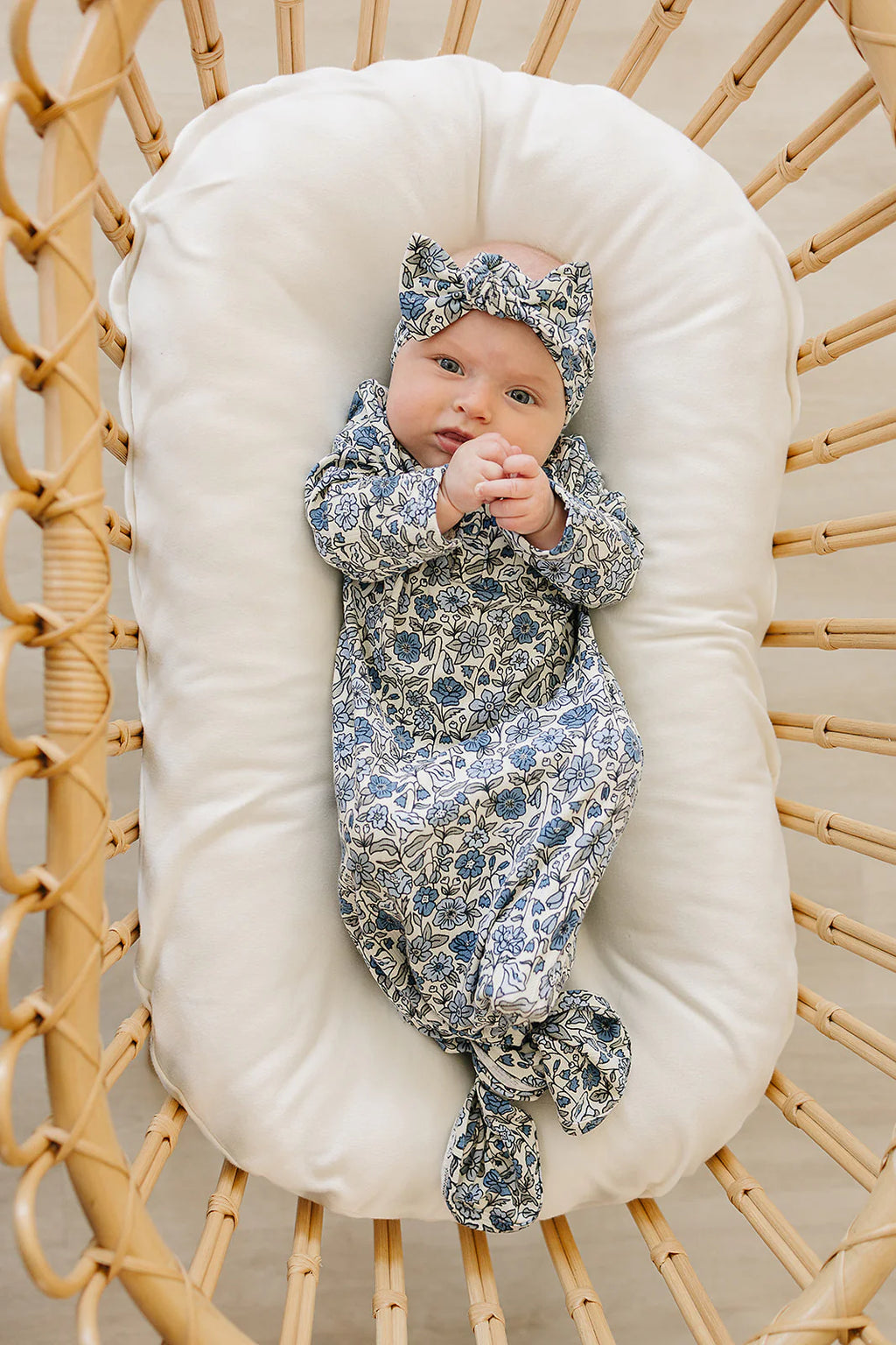 Bluebell Pointelle Bamboo Bow