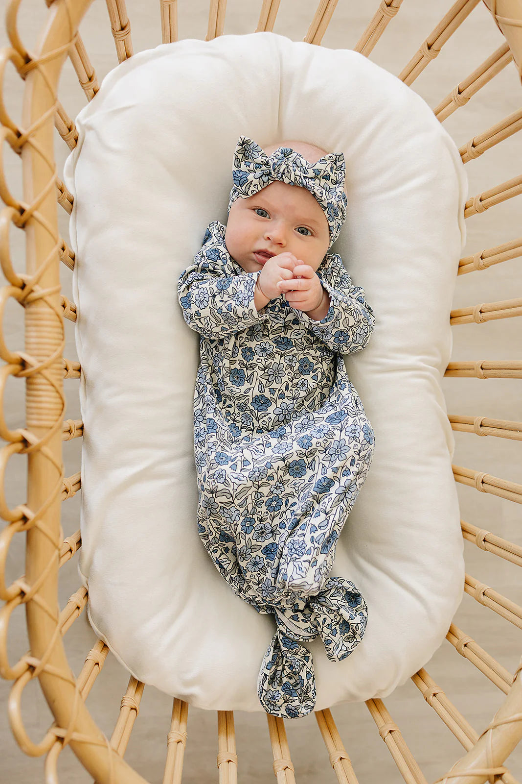 Bluebell Pointelle Bamboo Bow