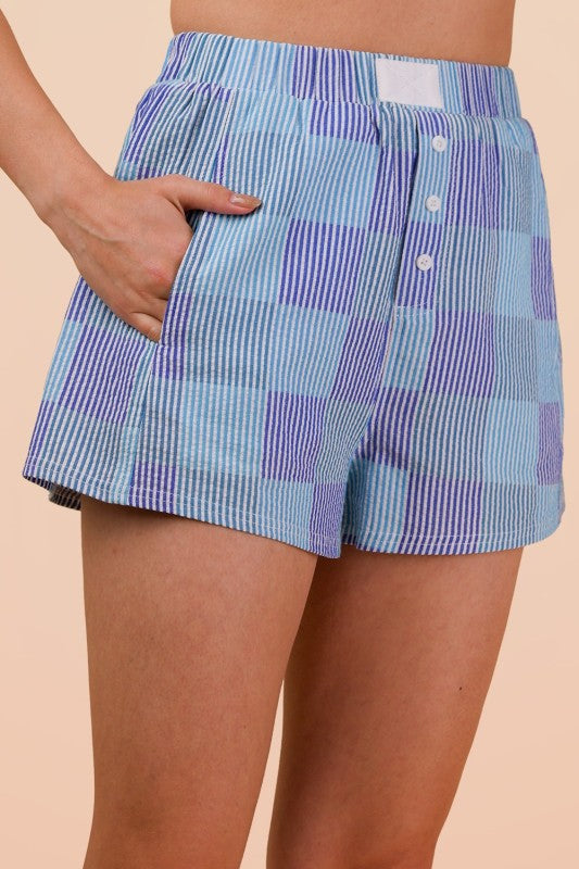 Boxer Shorts - Blue Checkered