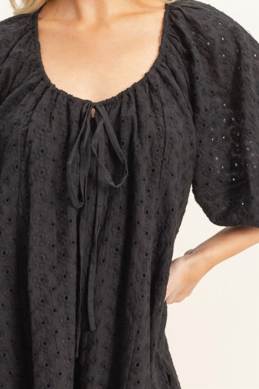Eyelet Babydoll Romper