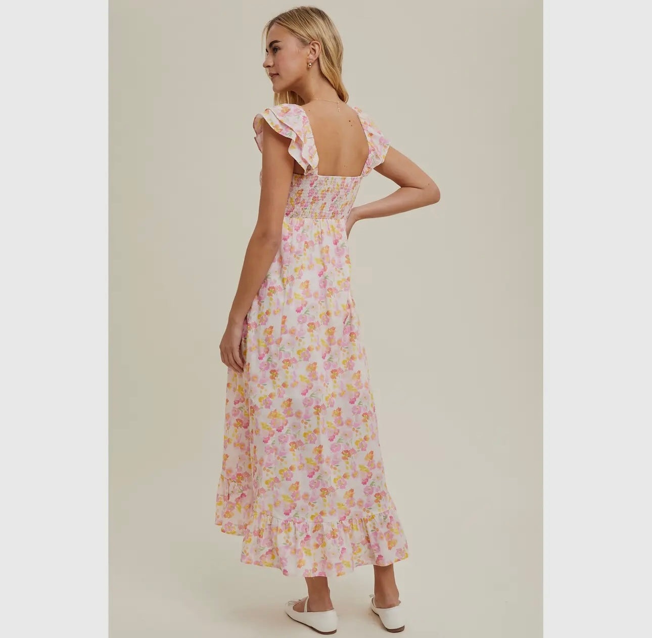 Floral Ruffled Midi Dress