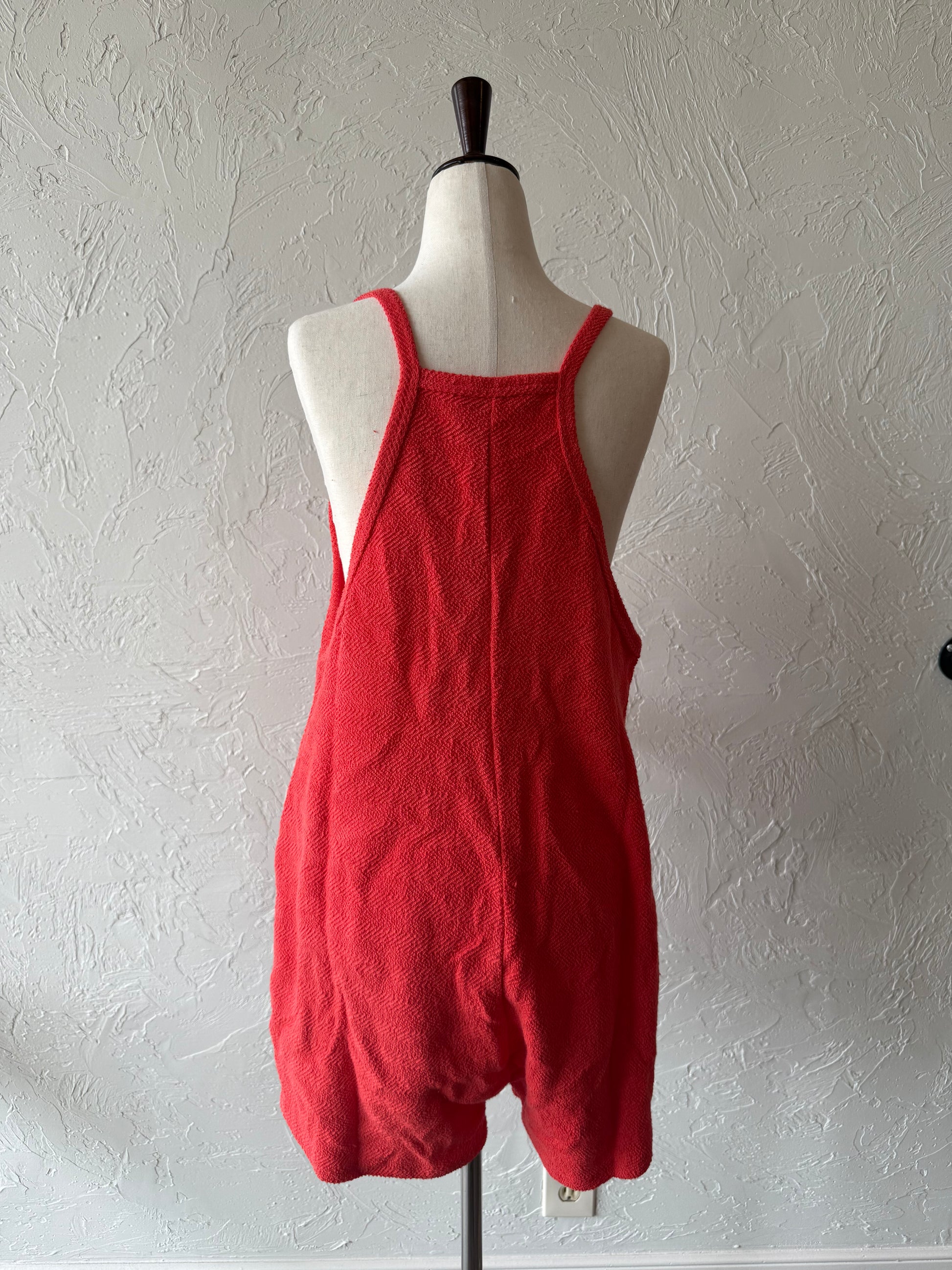 In The Red Oversized French Terry Romper