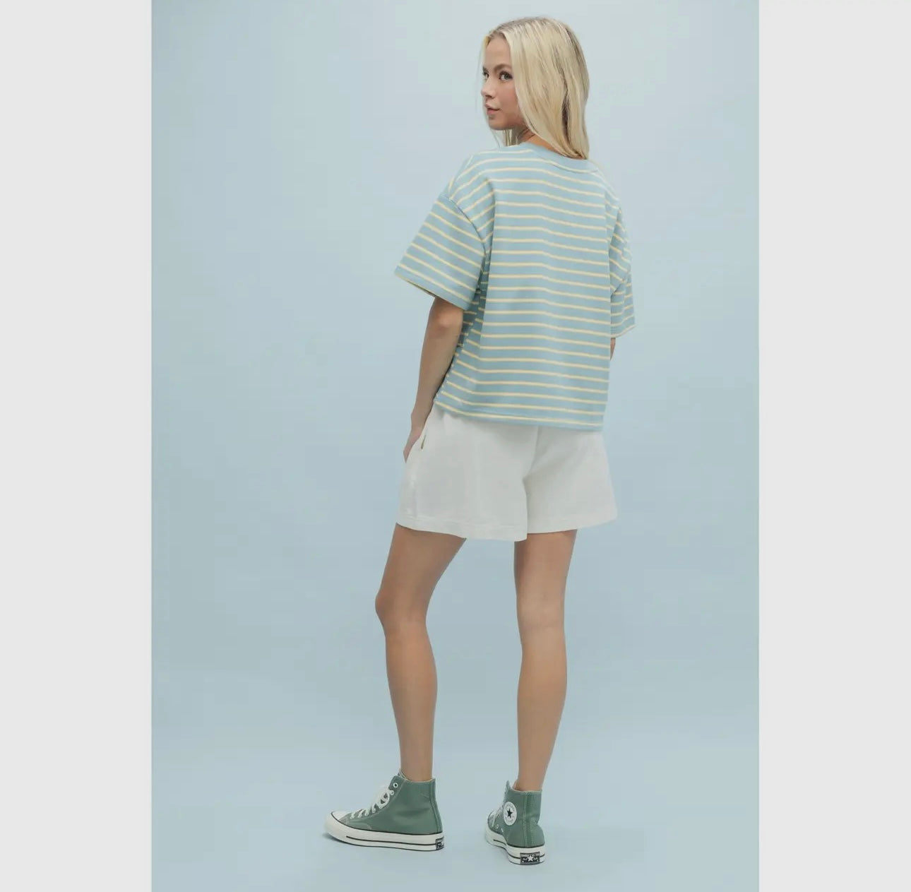 Blue + Yellow Striped Top