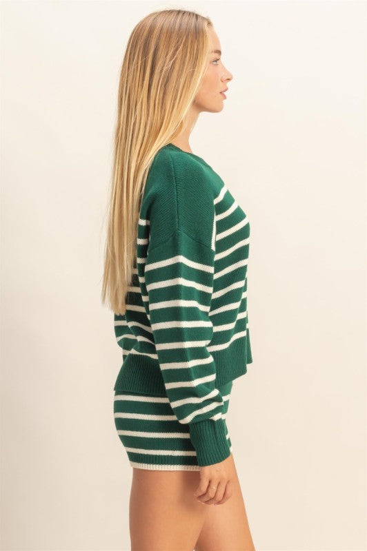 Striped Knit Matching Set