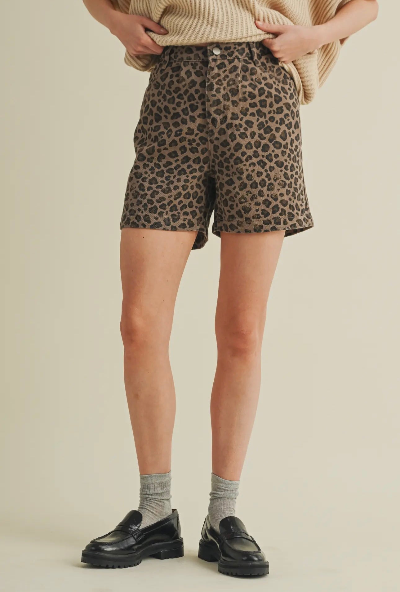 Lady in Leopard Shorts