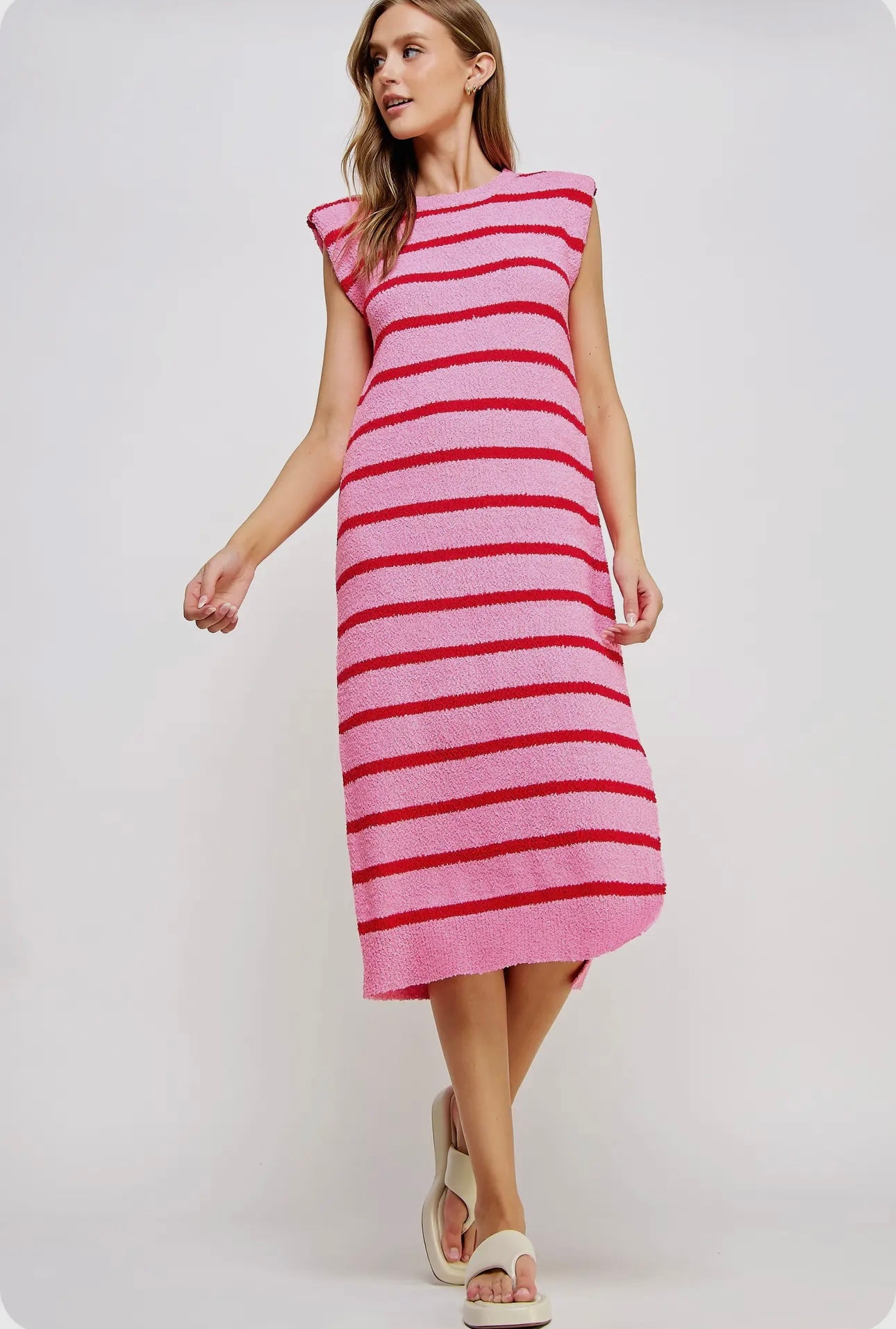 Lover Girl Knit Dress - Red/Pink