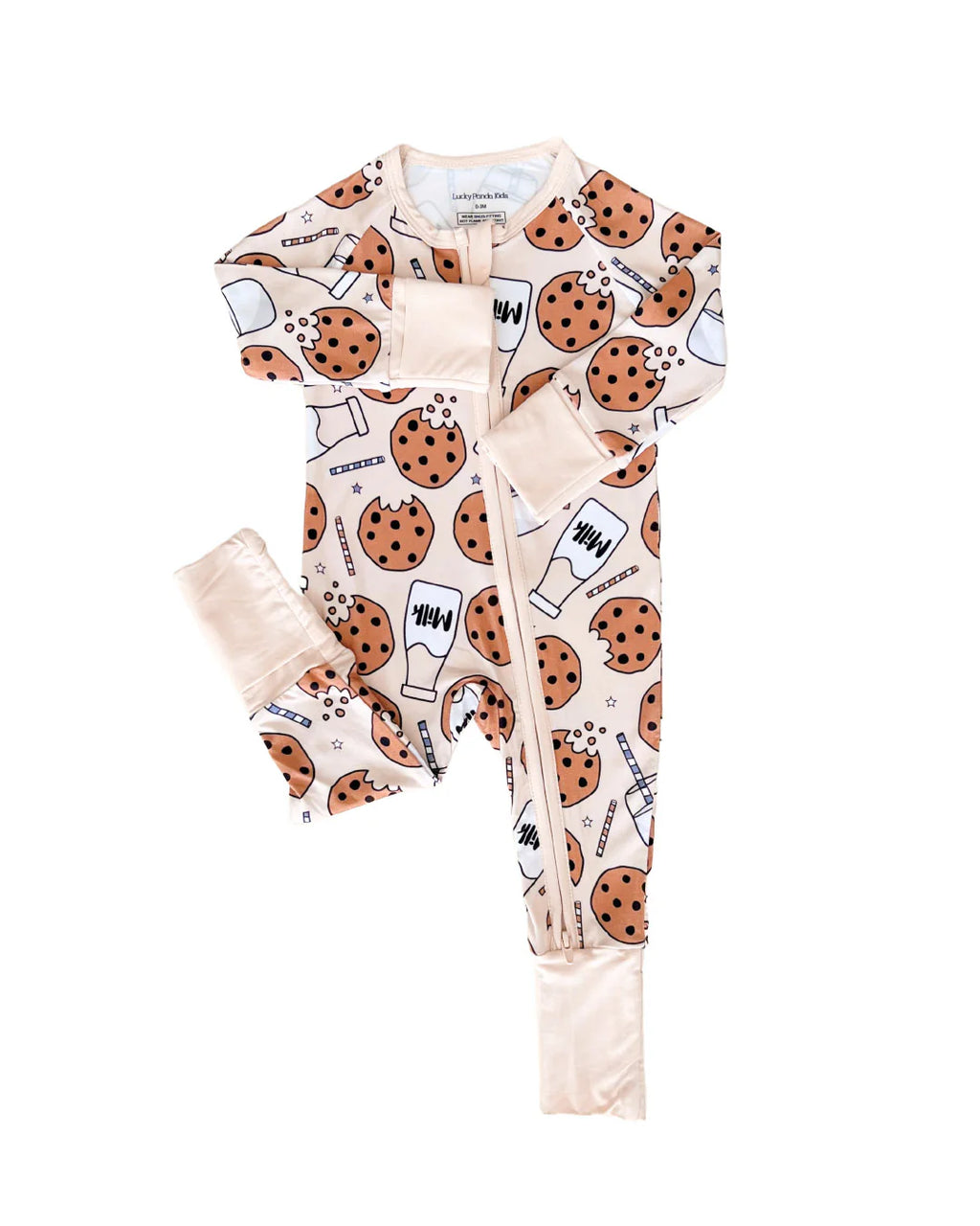Bamboo Zip Romper - Milk & Cookies