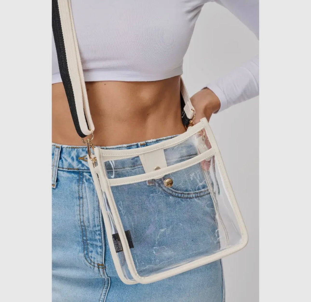 Beckham Clear Stadium Bag - Ivory