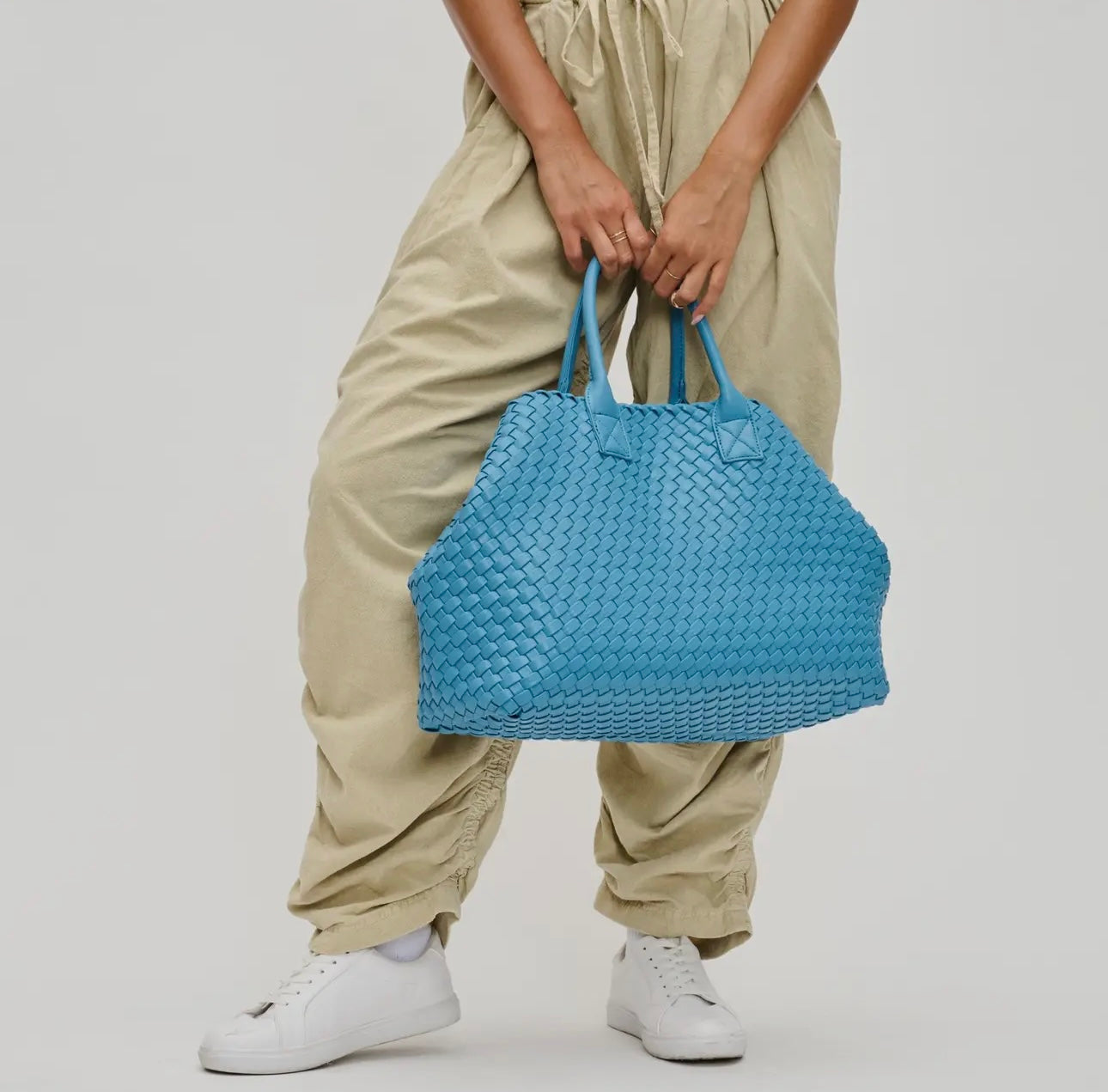 Ithaca Vegan Leather Tote - Blue