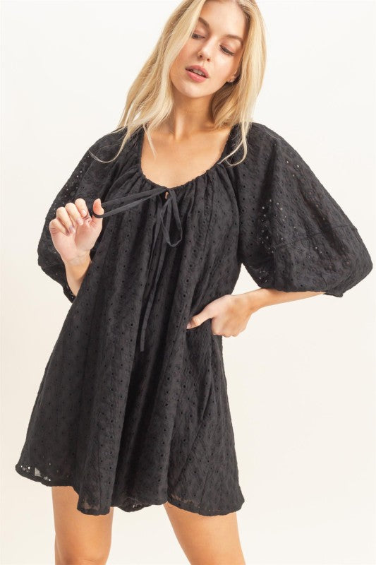Eyelet Babydoll Romper