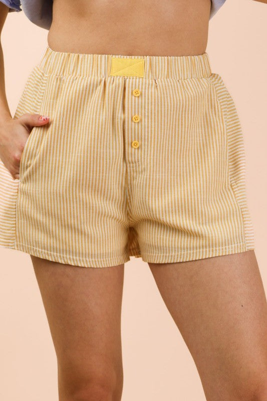 Boxer Shorts - Yellow Striped