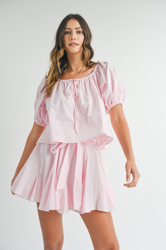 Pretty in Pink Matching Top & Skirt Set