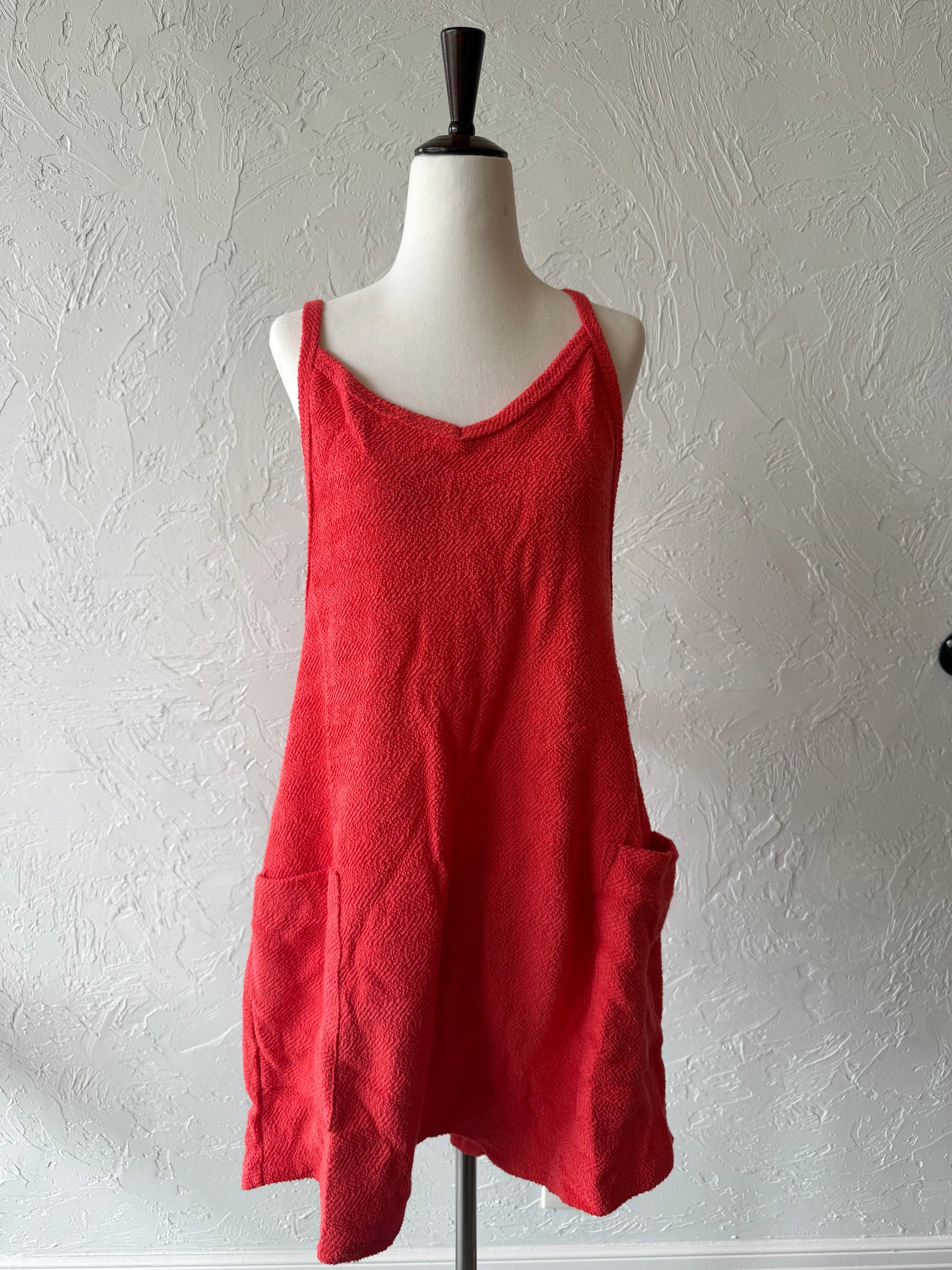 In The Red Oversized French Terry Romper