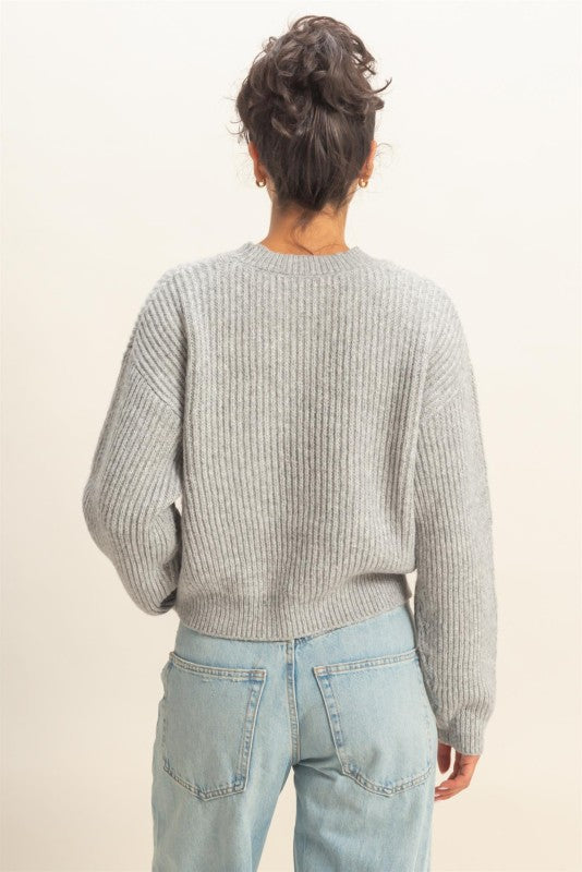 Ribbed Crew Neck Sweater
