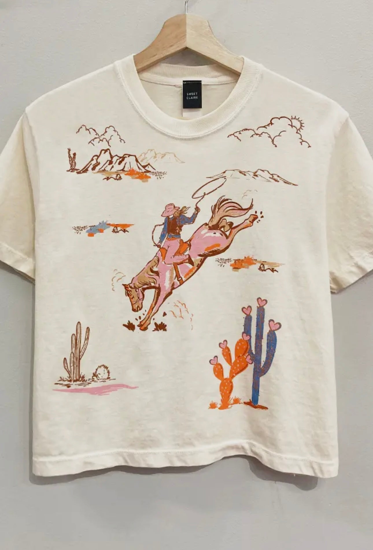Cowgirl Collage Cropped Tee