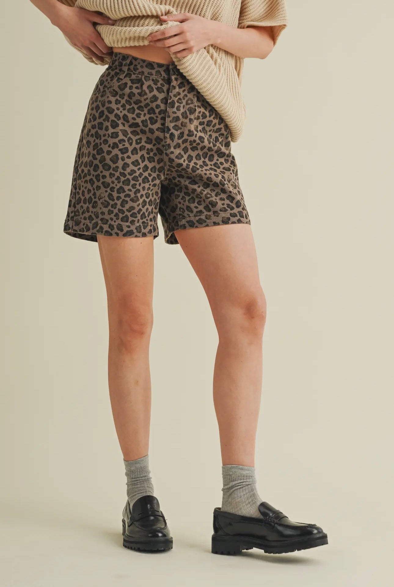 Lady in Leopard Shorts