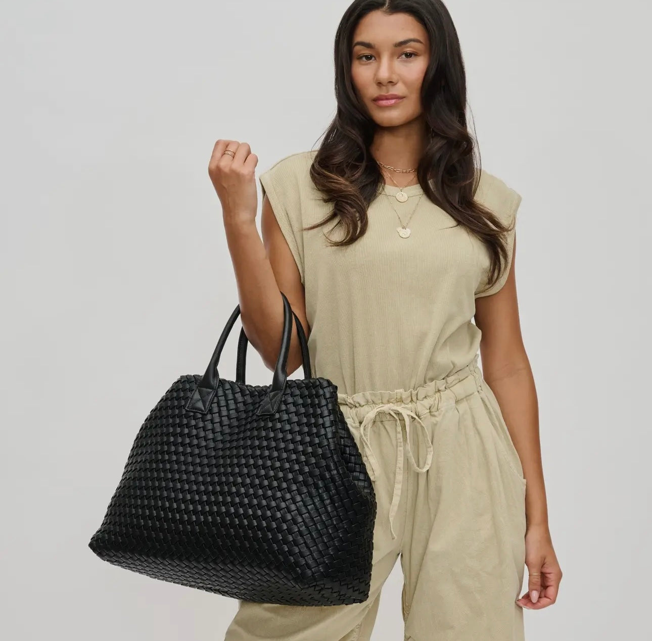 Ithaca Vegan Leather Tote - Black