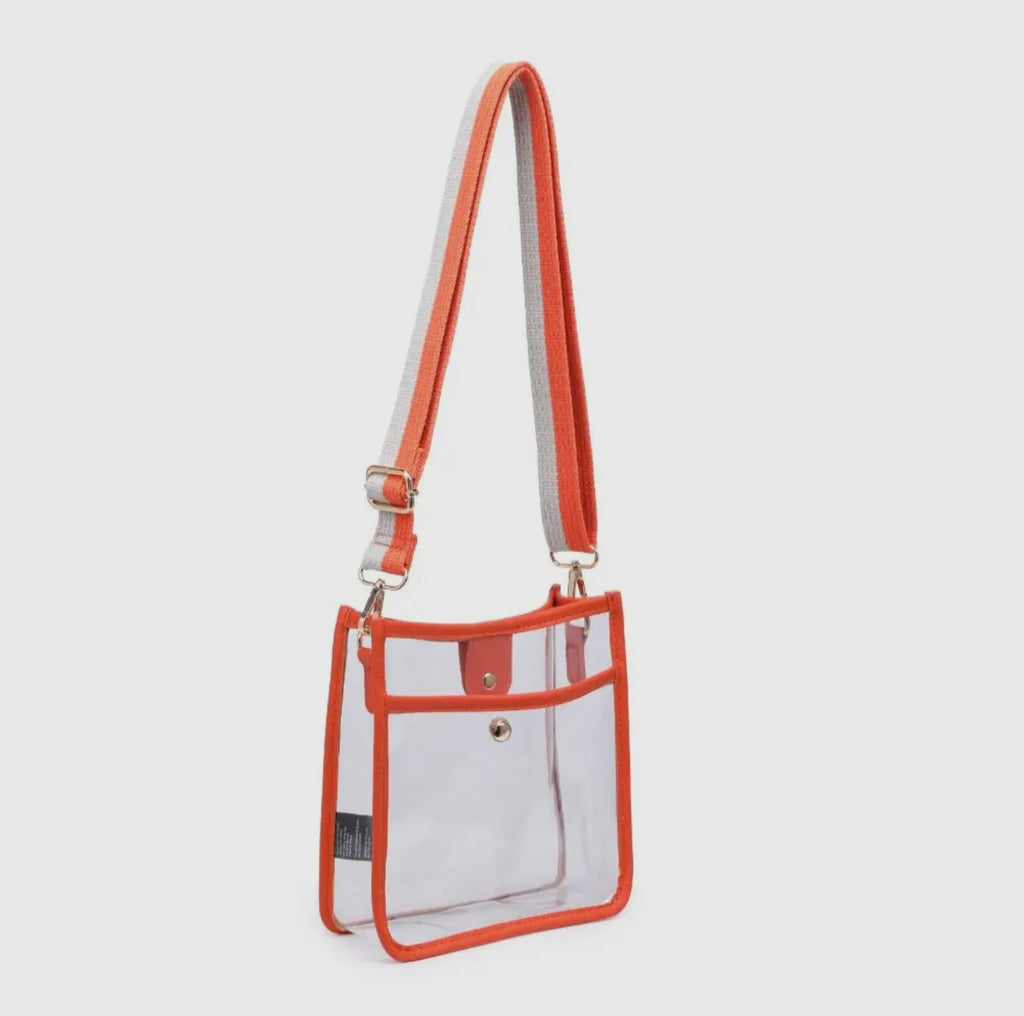 Beckham Clear Stadium Bag - Orange