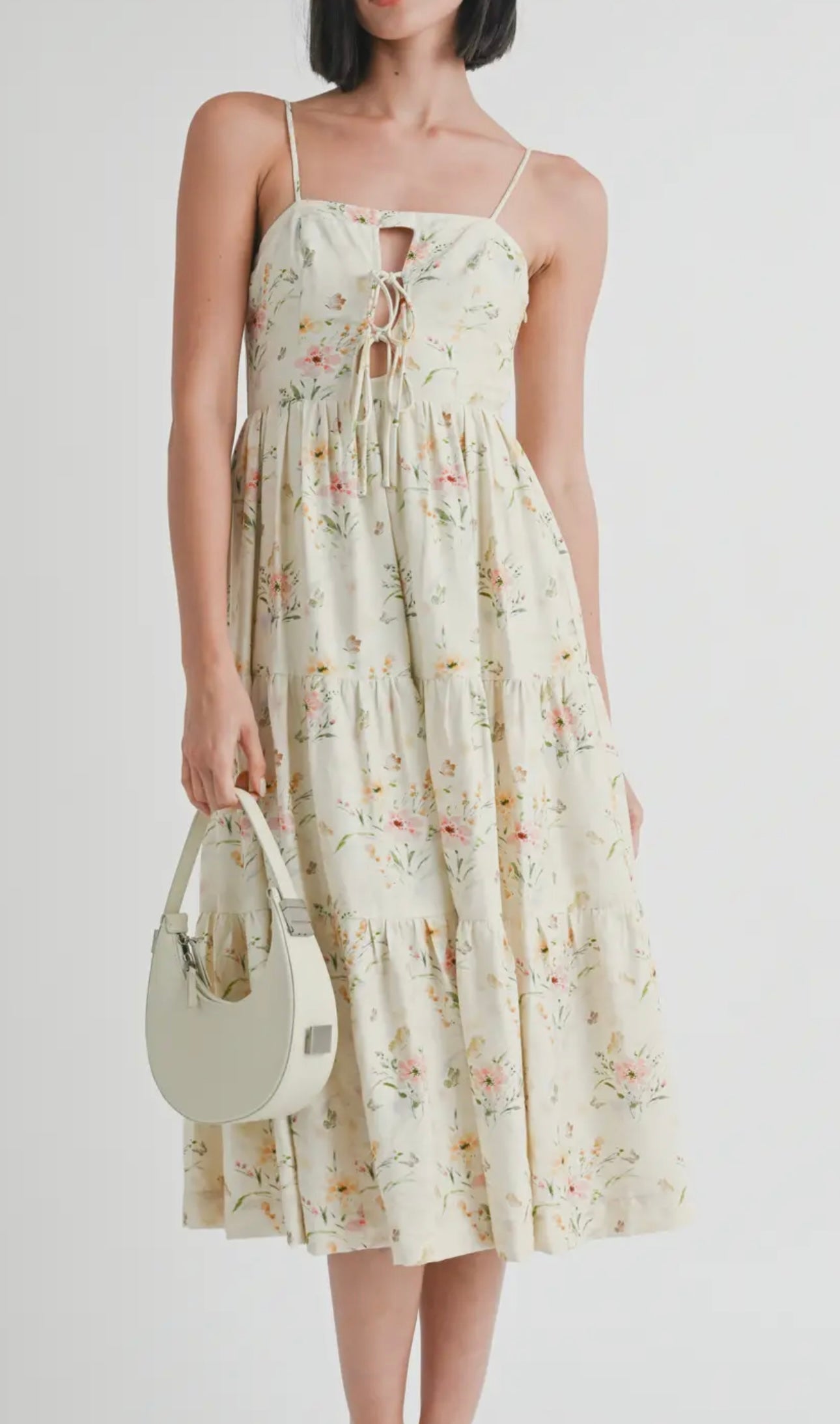 Ruffle Floral Midi Dress