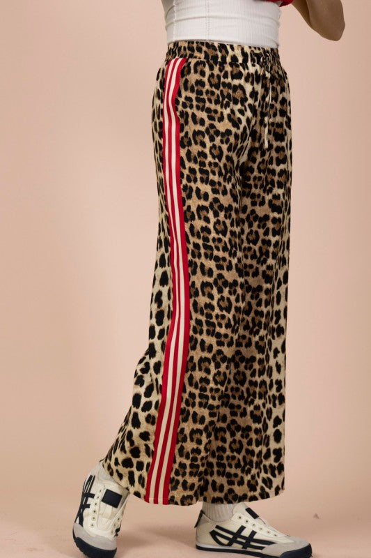 Leopard Side Stripe Pants