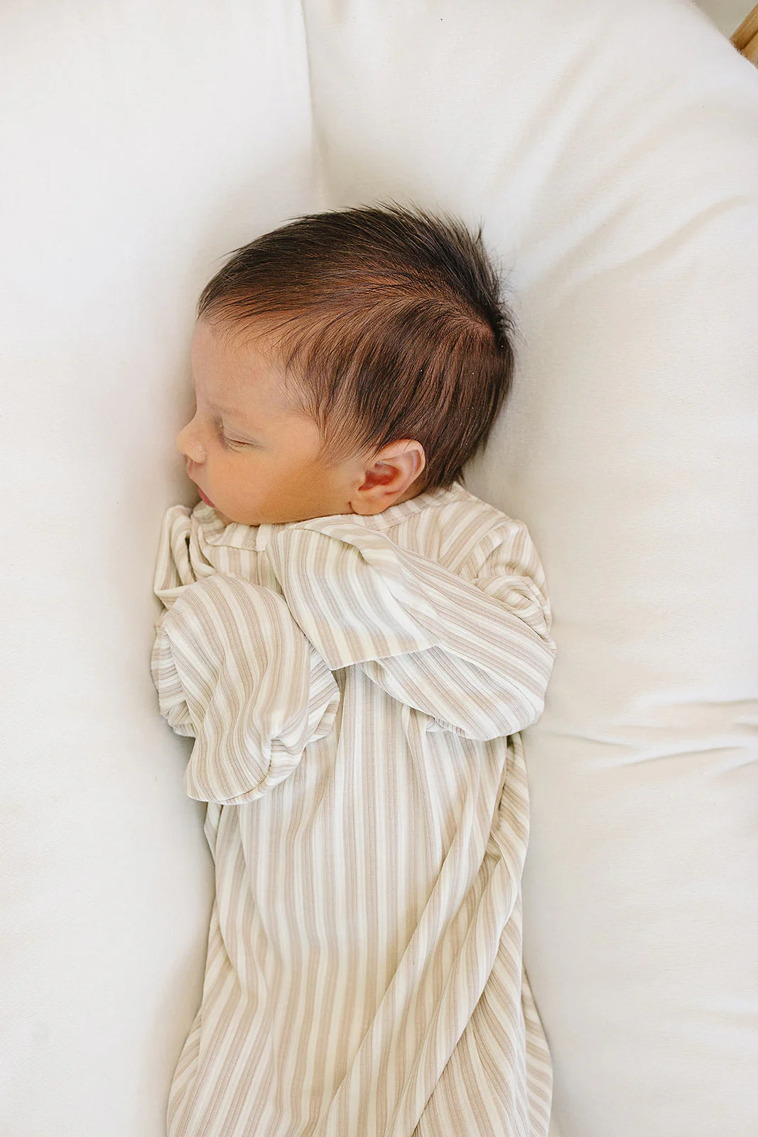 Bamboo Knot Gown - Taupe Stripe