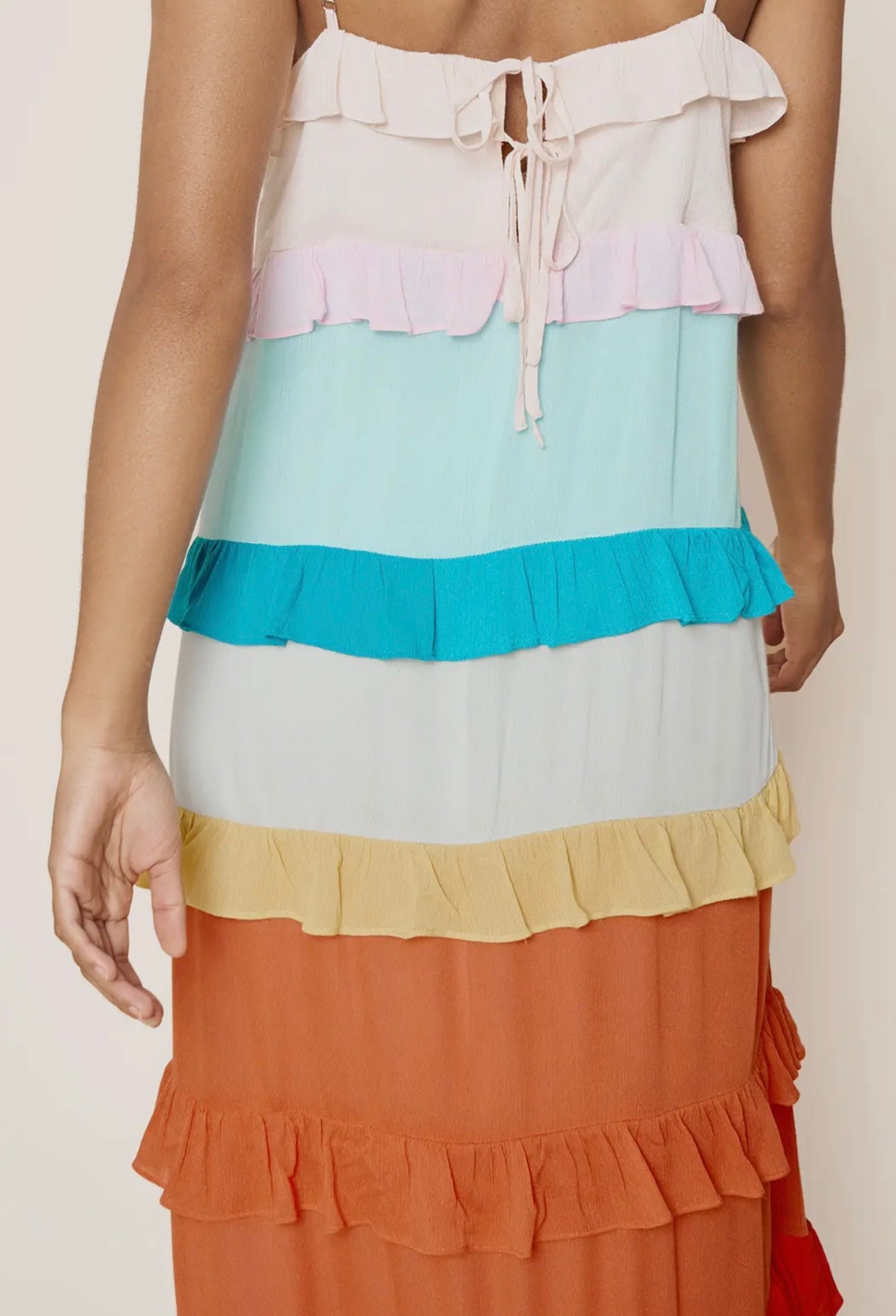 Rainbow Ruffle Maxi Dress