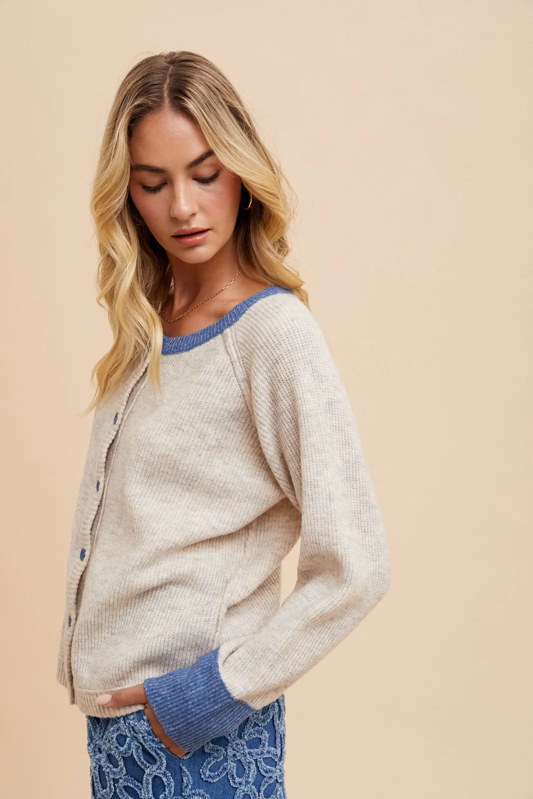 Carolyne Sweater - Blue/Grey