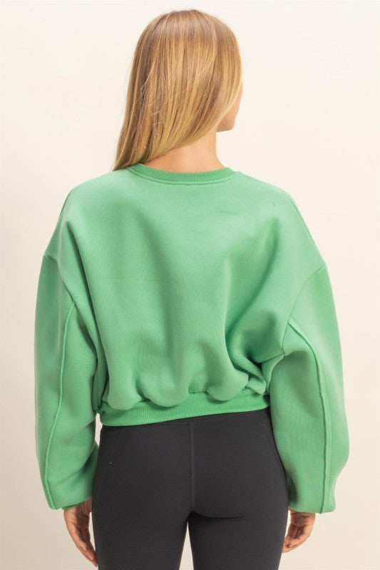 Kenna Cropped Sweatshirt - Green