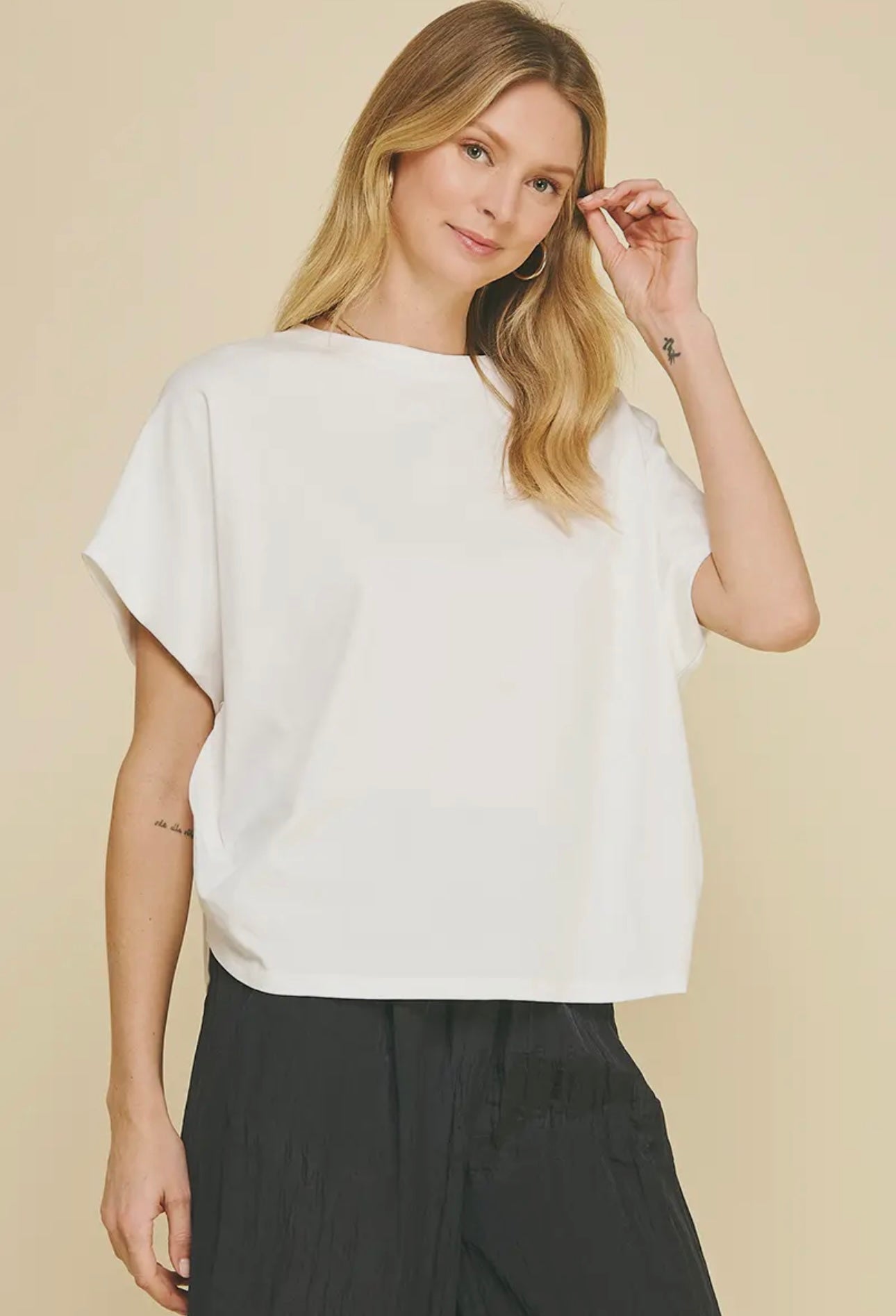 Solid Tunic Top - White