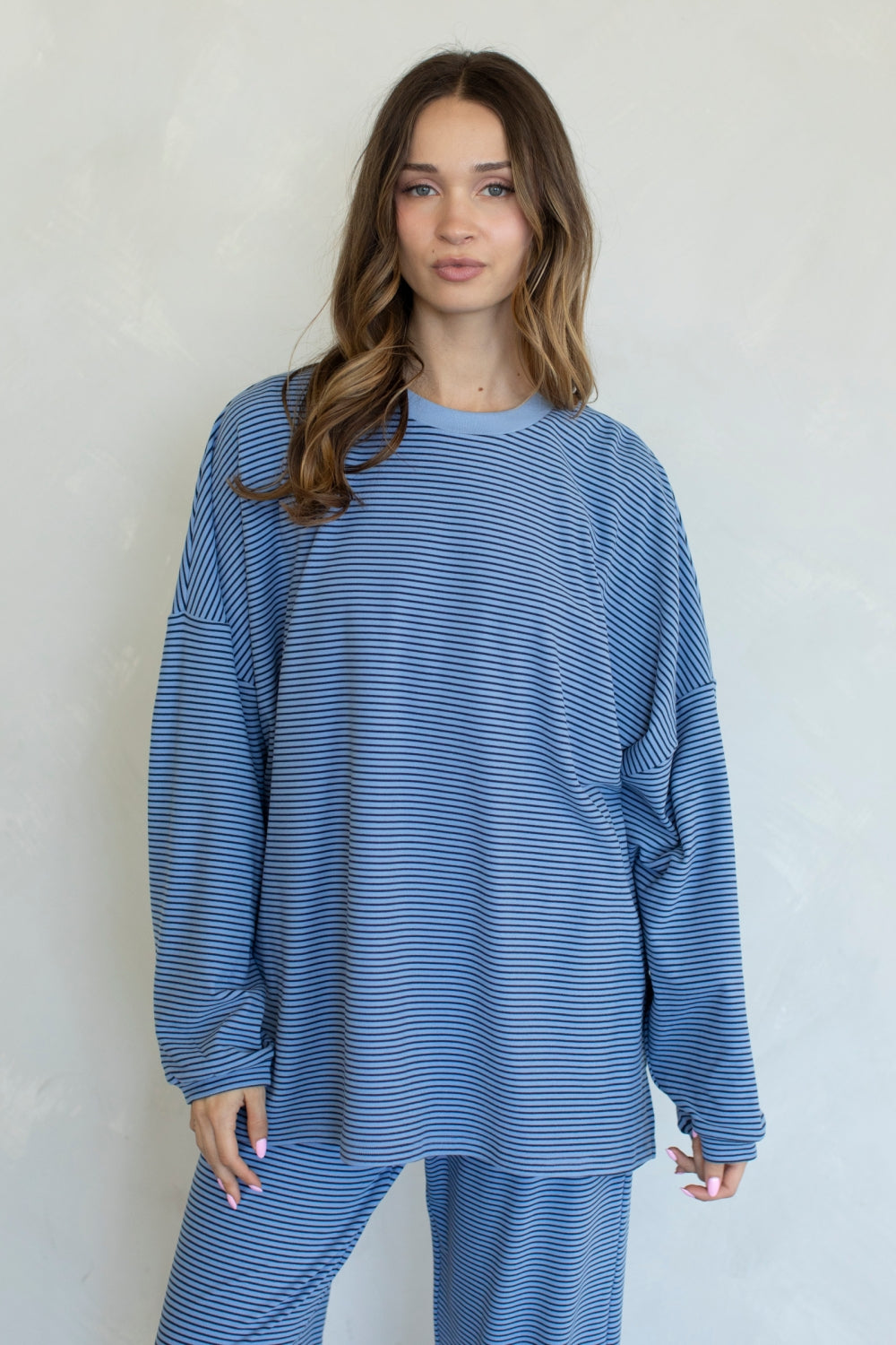 PRE ORDER (9/30) Calihan Top - Dusty Blue