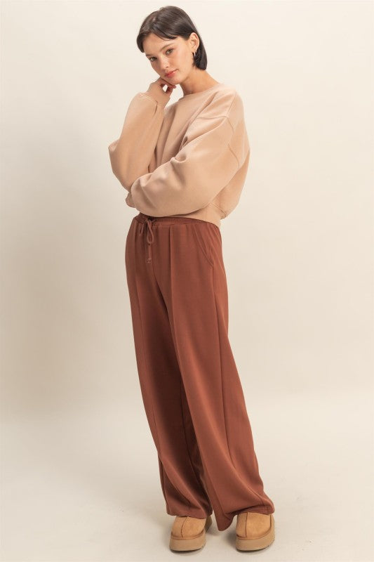 Amanda Cropped Sweatshirt - Dark Taupe