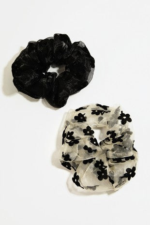 Flower Print Scrunchie