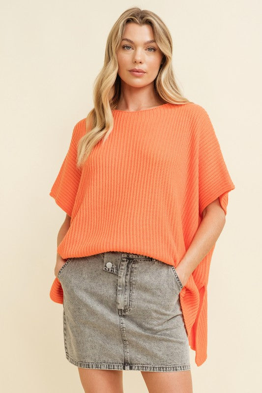 Basic Knit Sweater - Orange