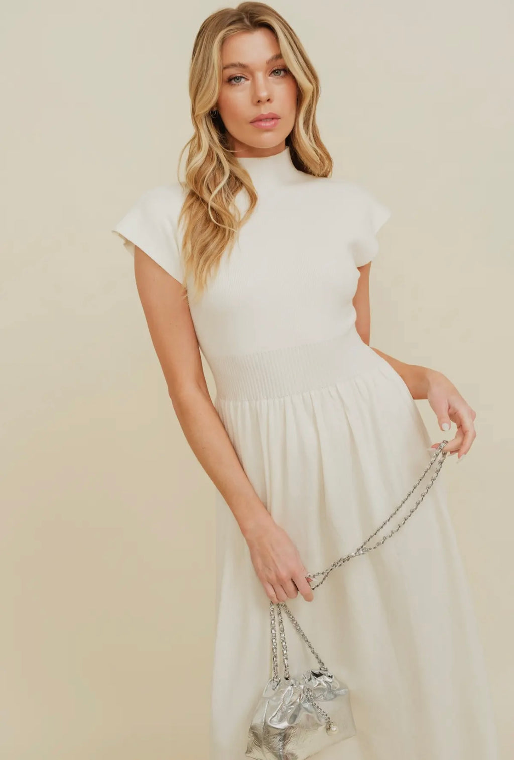 Terran Mock Neck Maxi Dress