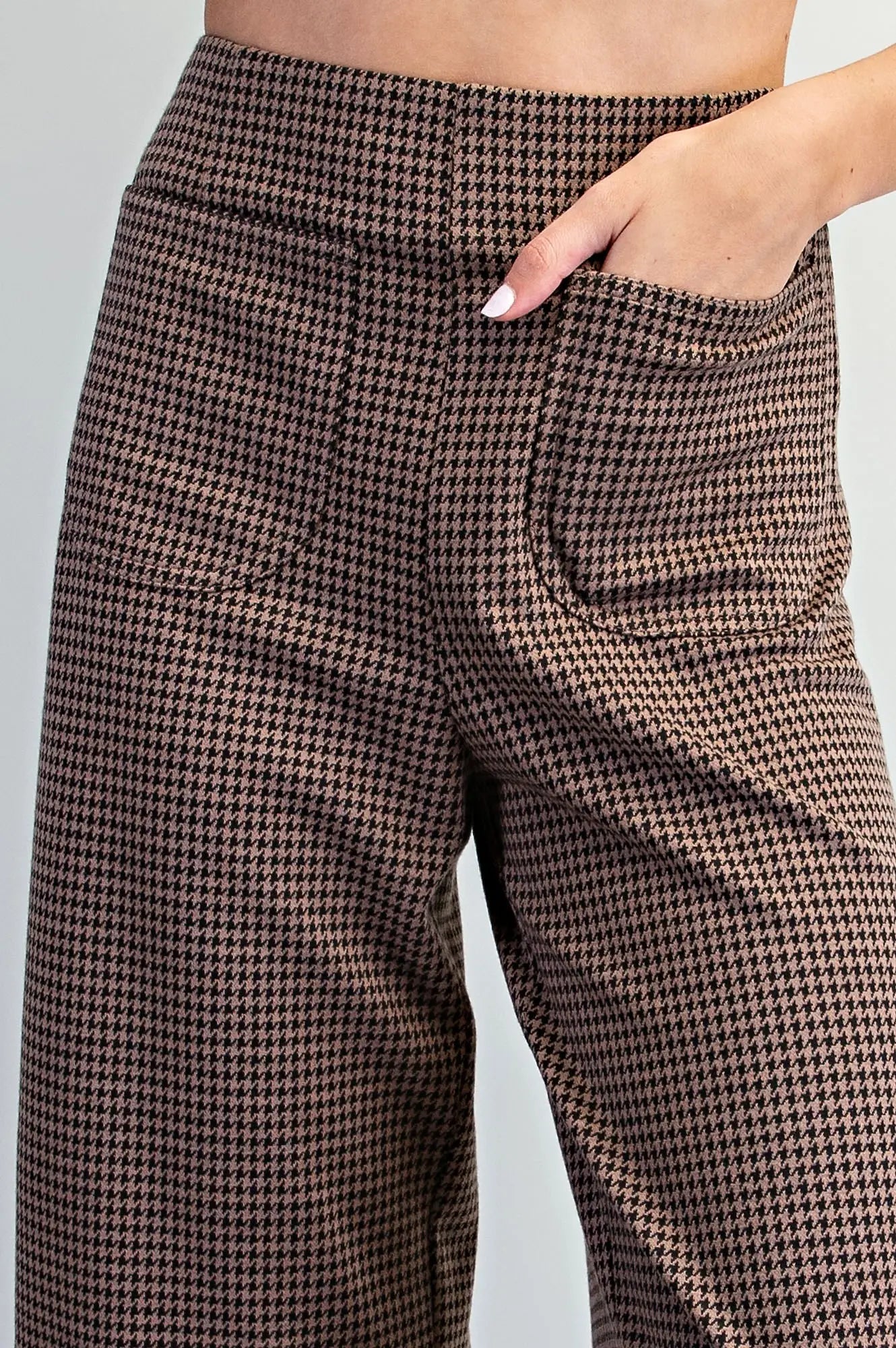 Mocha Houndstooth Trousers