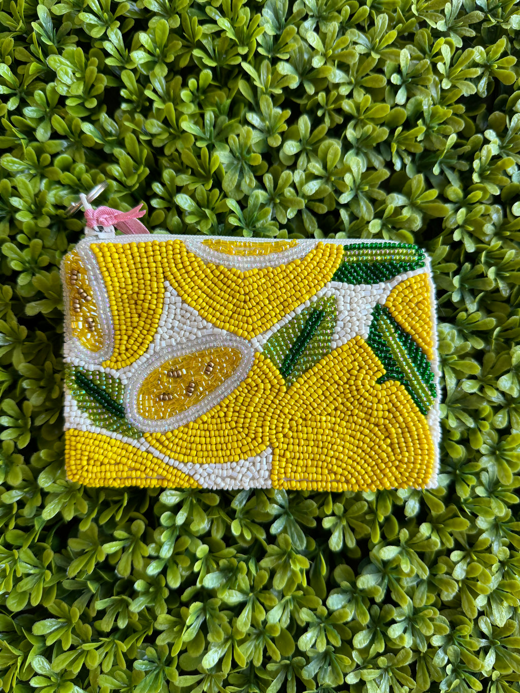 Lemon Beaded Coin Purse